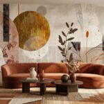 Exclusief Modern Abstract Behang - Luxe Herfstsfeer